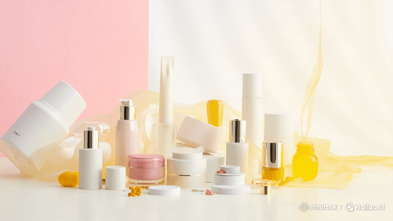 A collection of luxury skincare products