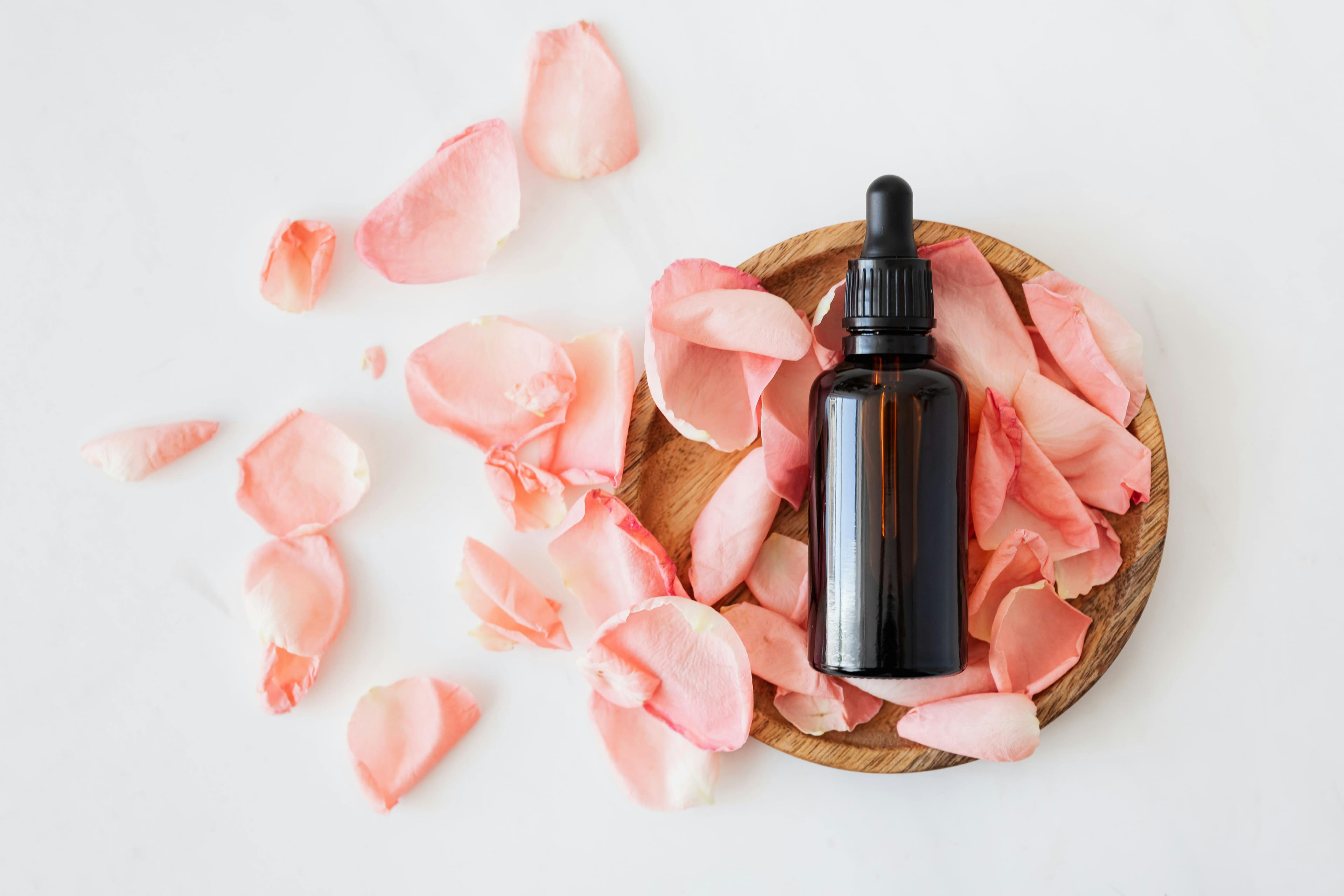 Serum bottle held in hand